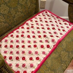Custom Silk and Velvet Pink Floral Pillowcases
